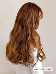 7JHH WIGS U 型半假发合成纤维机制假发延长片浅棕色大波浪卷发 - Light Brown - 查看 2