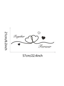 1pc Slogan Graphic Wall Sticker, Modern PVC Self Adhesive Wall Art Decal, For Home Decor - Black - View 6