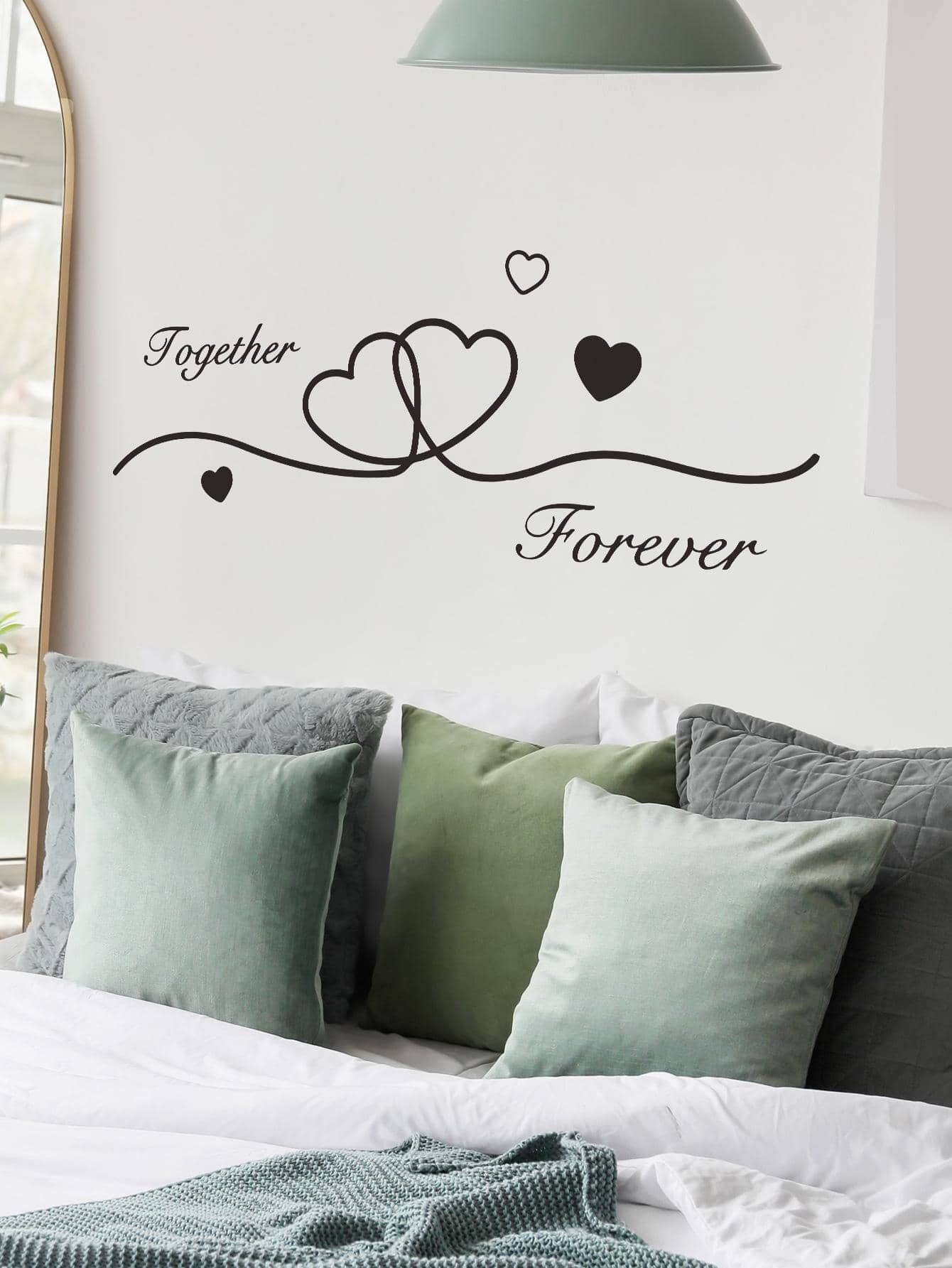1pc Slogan Graphic Wall Sticker, Modern PVC Self Adhesive Wall Art Decal, For Home Decor - Black - View 1
