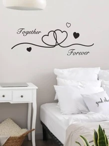1pc Slogan Graphic Wall Sticker, Modern PVC Self Adhesive Wall Art Decal, For Home Decor - Black - View 5