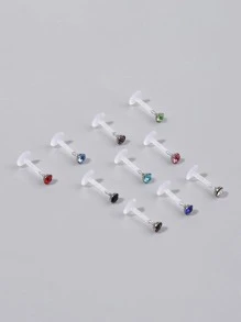 10 Cái/bộ Xỏ Khuyên Tối Giản Ngộ Nghĩnh Cho Phụ Nữ Để Trang Trí Hàng Ngày - Nhiều màu - Xem 1