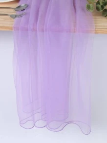 1件純色淺紫色針織桌旗，63*78英吋，適用於居家裝飾、婚禮派對裝飾、生日派對背景裝飾、萬聖節針織裝飾、萬聖節禮物、萬聖節桌旗 - 紫色 - 查看 4
