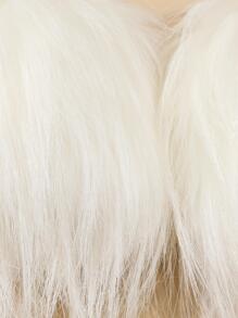 Solid Fluffy Fake Cuffs Halloween - White - View 3