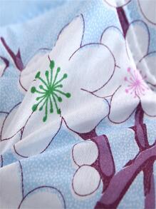 1pc Cartoon Flower Pattern Quilted Quilt, Modern Fabric Soft Bedspread For Bedroom, Summer - Multicolor - View 6