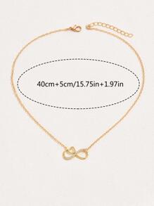 1pc Fashion Copper Rhinestone Infinity Symbol Pendant Necklace For Women For Daily Decoration Copper Jewelry - Yellow Gold - View 5