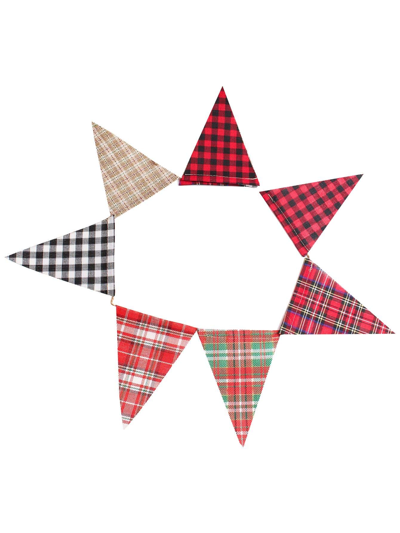 1 pieza Bandera decorativa con patrón de cuadros - Multicolor - Ver 1