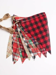 1 pieza Bandera decorativa con patrón de cuadros - Multicolor - Ver 4