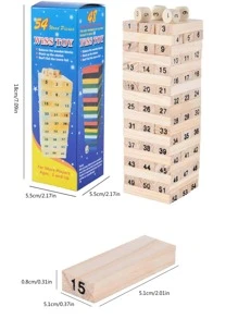 1 pieza Juego de madera con torre - Albaricoque - Ver 3