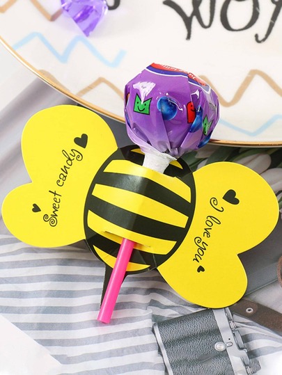 50 قطعة كارت تغليف للحلويات على شكل نحلة