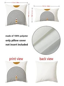 1入組無填充物幾何印花靠墊套現代織物裝飾抱枕套適用於客廳家居裝飾 - 彩色 - 查看 3