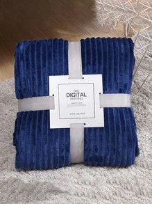 1pc Deep Blue Wool Sofa Blanket - 70x100 Suitable For Adults And Children, Light Champagne - Soft, Fluffy, Warm, Cozy - Great For Beds And Sofas - Navy Blue - View 1