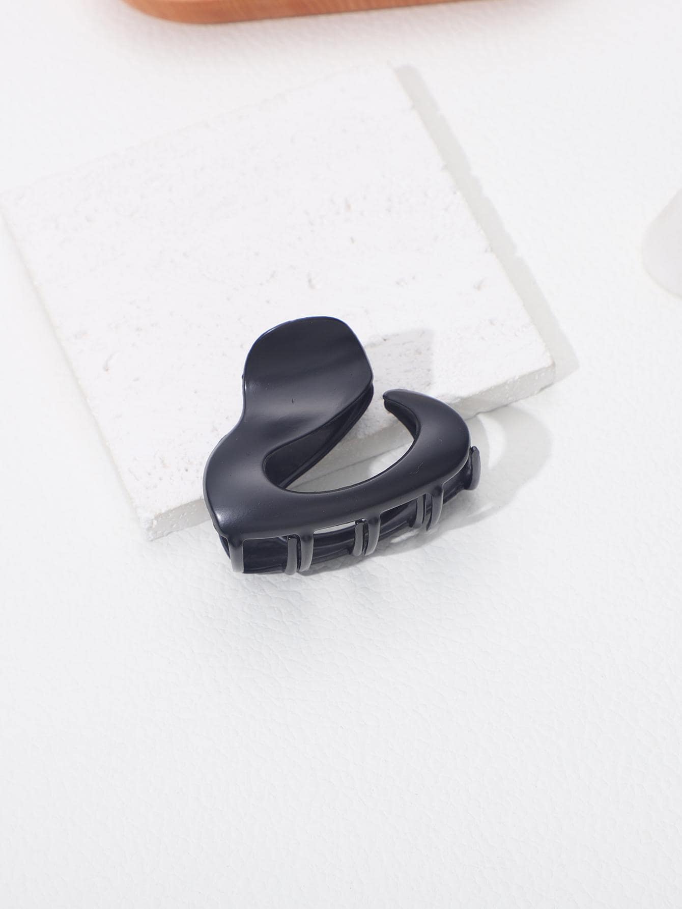 1 chiếc kẹp tóc thời trang tối giản không đối xứng đa năng cho phụ nữ, dùng trong cuộc sống hàng ngày - màu đen - Xem 1