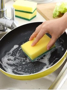 5pcs Two Tone Cleaning Sponge - Multicolor - View 1