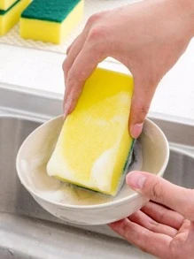 5pcs Two Tone Cleaning Sponge - Multicolor - View 2