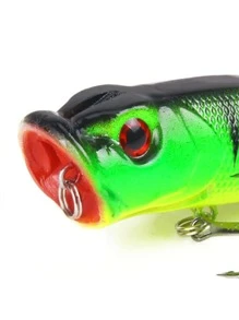 1pc 6.5cm Plastic Fishing Lure With Hook - Green - View 3