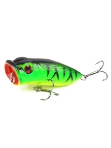 1pc 6.5cm Plastic Fishing Lure With Hook - Green - View 1