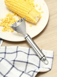 1pc Stainless Steel Corn Peeler - Silver - View 1