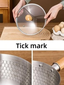 1pc Stainless Steel Pot With Lid, Modern Long Handle Cooking Pot For Kitchen - Silver - View 4