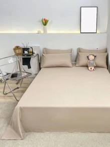 1 Peça Sólido Lençol Plano , Minimalista Não Tecido Tecido Folha De Cama Plana Para Quarto