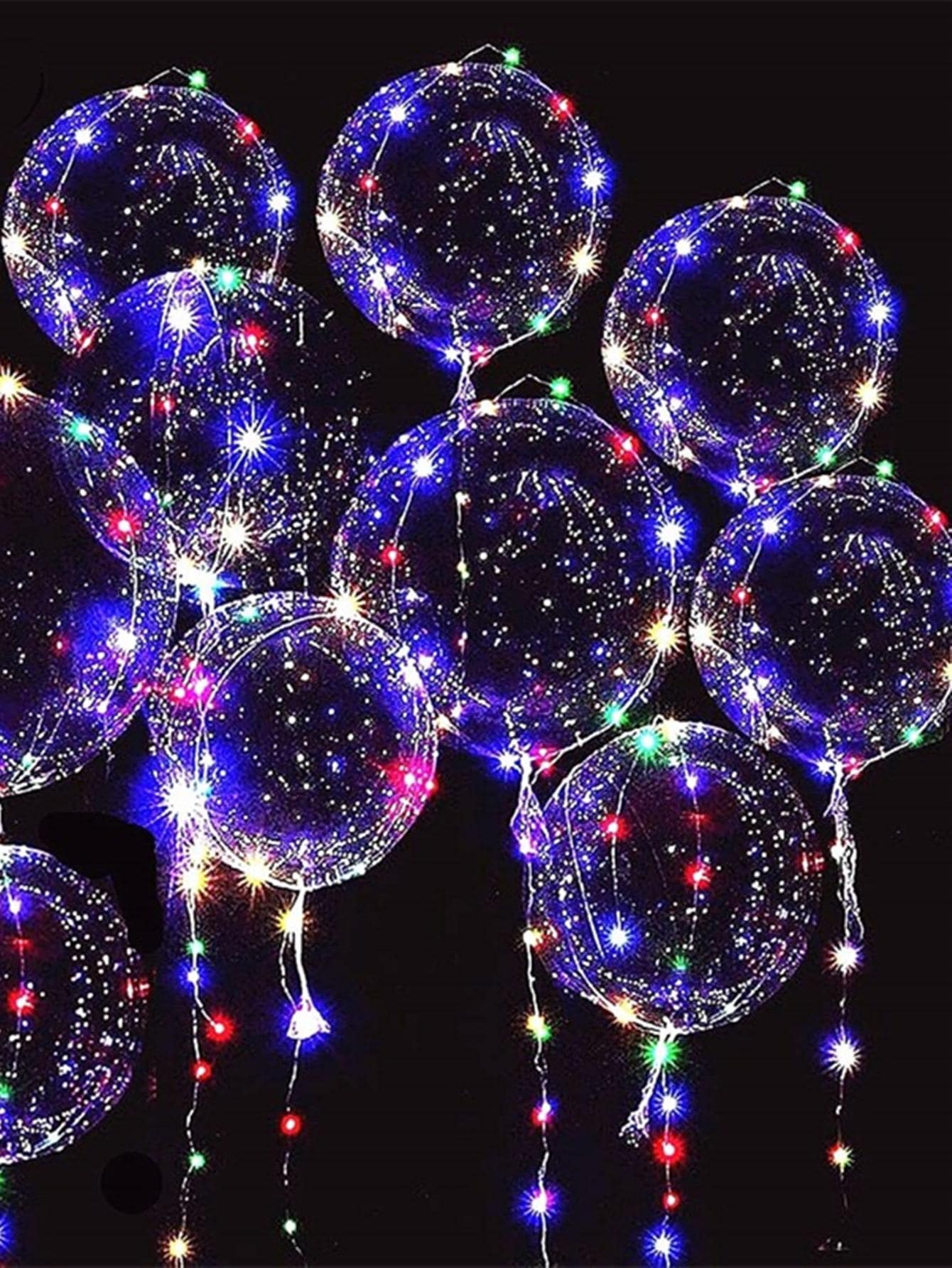 10 bóng bong bóng & 10 bóng đèn LED - Nhiều màu - Xem 1