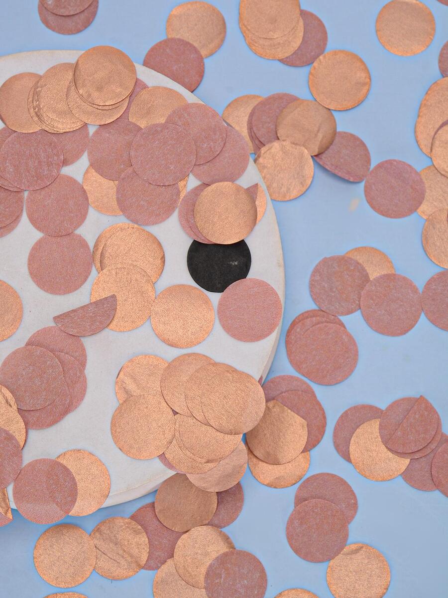1pack Round Throwing Confetti - Rose Gold - View 1