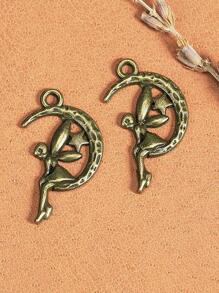 10 chiếc mặt dây chuyền DIY trang trí mặt trăng & cổ tích - Bạc - Xem 3