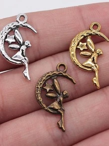 10 chiếc mặt dây chuyền DIY trang trí mặt trăng & cổ tích - Bạc - Xem 6