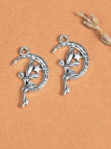 10 chiếc mặt dây chuyền DIY trang trí mặt trăng & cổ tích - Bạc - Xem 5