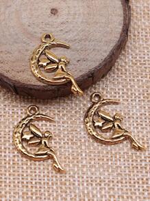 10 chiếc mặt dây chuyền DIY trang trí mặt trăng & cổ tích - Bạc - Xem 4