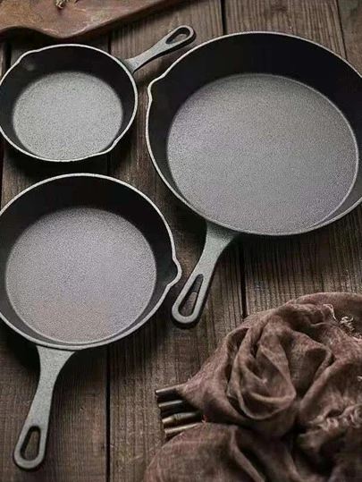 1pc Solid Color Frying Pan