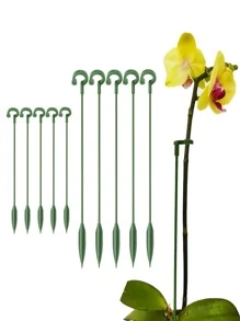 10 piezas/set Estaca de planta de plástico apoyo a la planta modernista punta de flecha diseño para jardín - Verde Oliva - Ver 1