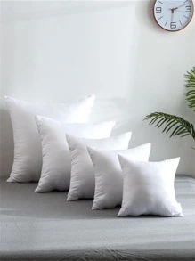 1 pieza Cojín decorativo liso color cuadrado - Blanco - Ver 1