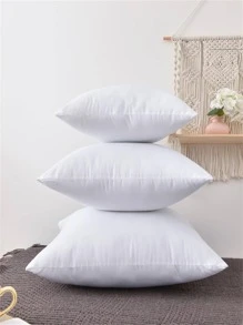 1 pieza Cojín decorativo liso color cuadrado - Blanco - Ver 3