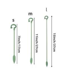 10 piezas/set Estaca de planta de plástico apoyo a la planta modernista punta de flecha diseño para jardín - Verde Oliva - Ver 2