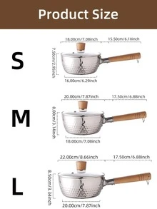 1pc Stainless Steel Pot With Lid, Modern Long Handle Cooking Pot For Kitchen - Silver - View 6