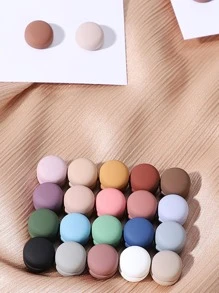 1 件纯色休闲磁铁围巾扣，适合日常生活时尚胸针 - 咖啡棕 - 查看 2