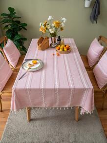 1 Khăn Trải Bàn Thiết Kế Hình Học, Tua Rua Hiện Đại Trang Trí Vải Trang Trí Bàn Cho Bàn Ăn - Nhiều màu - Xem 5