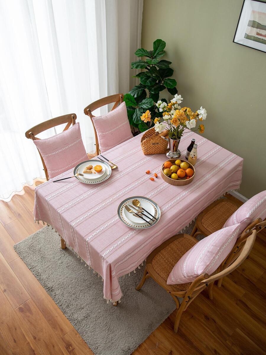 1 Khăn Trải Bàn Thiết Kế Hình Học, Tua Rua Hiện Đại Trang Trí Vải Trang Trí Bàn Cho Bàn Ăn - Nhiều màu - Xem 1