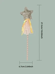 1pc Star Design Sequin Decor Party Photo Prop - Yellow - View 1