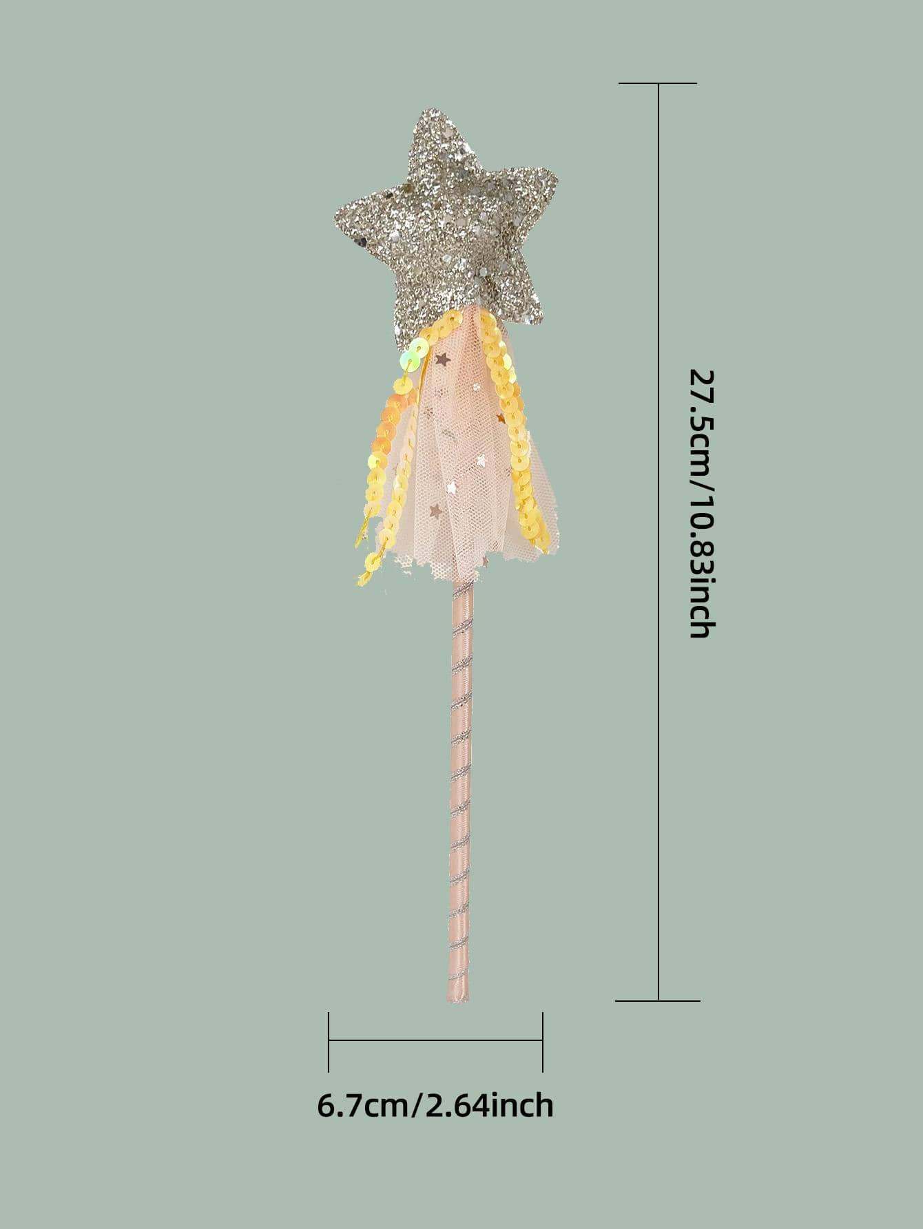 1pc Star Design Sequin Decor Party Photo Prop - Yellow - View 1