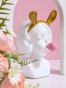 1pc ABS Flower Vase, Modern Figure Design Vase For Home - White - View 6