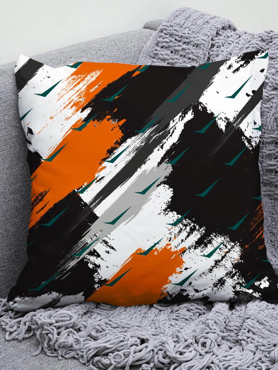 1入組圖形圖案靠墊套不附帶内芯現代絨布裝飾抱枕套 - 彩色 - 查看 1