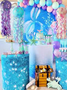 1入組水母紙燈籠主題派對裝飾生日室內室外水下派對婚禮裝飾婚禮用品夏季裝飾夏季用品派對裝飾派對用品 - 藍色 - 查看 2