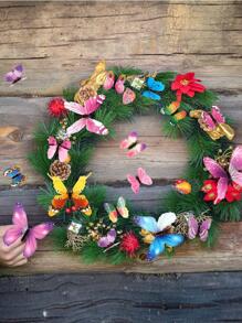 12 miếng dán bướm PVC, nhãn dán bướm chống nước 3D hiện đại cho gia đình - Màu xanh lam - Xem 2