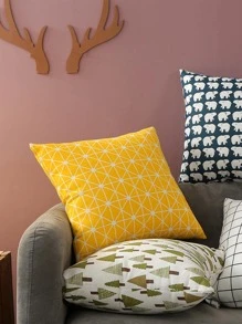 1 Hình Học In Đệm Không Chất Độn, Vải Lanh Hiện Đại Trang Trí Ném Gối Cho Gia Đình - Màu vàng - Xem 6