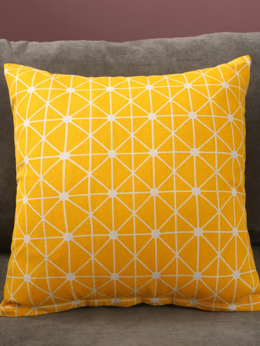 1 Hình Học In Đệm Không Chất Độn, Vải Lanh Hiện Đại Trang Trí Ném Gối Cho Gia Đình - Màu vàng - Xem 1