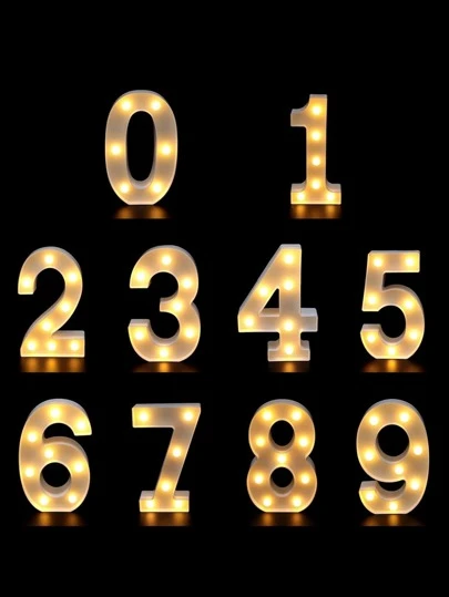 1入組塑料照相亭道具現代數字設計派對裝飾自拍道具派對