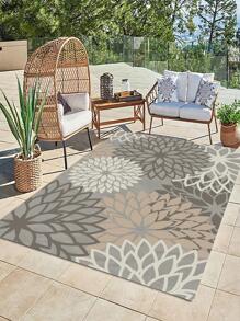 Tấm Thảm Họa Tiết Hoa, Thảm Lót Sàn Polyester Hiện Đại Cho Gia Đình - Màu Xám nhạt - Xem 4