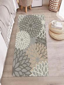 Tấm Thảm Họa Tiết Hoa, Thảm Lót Sàn Polyester Hiện Đại Cho Gia Đình - Màu Xám nhạt - Xem 5