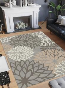 Tấm Thảm Họa Tiết Hoa, Thảm Lót Sàn Polyester Hiện Đại Cho Gia Đình - Màu Xám nhạt - Xem 8